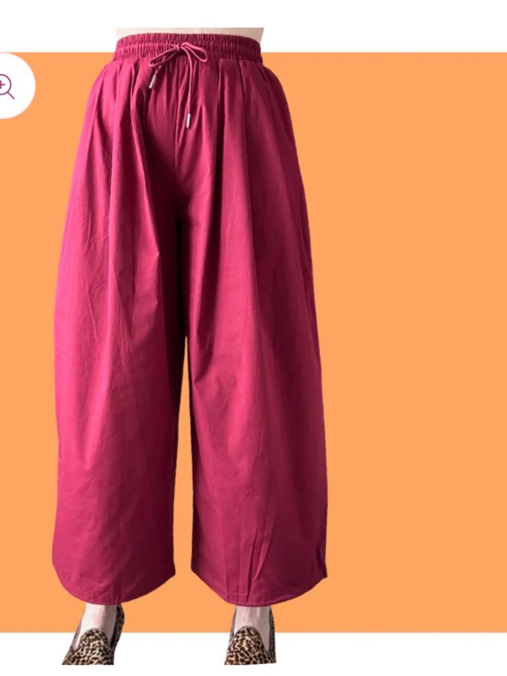 Wide-Leg / Balloon Pants in Burgundy - Picture 2 of 2
